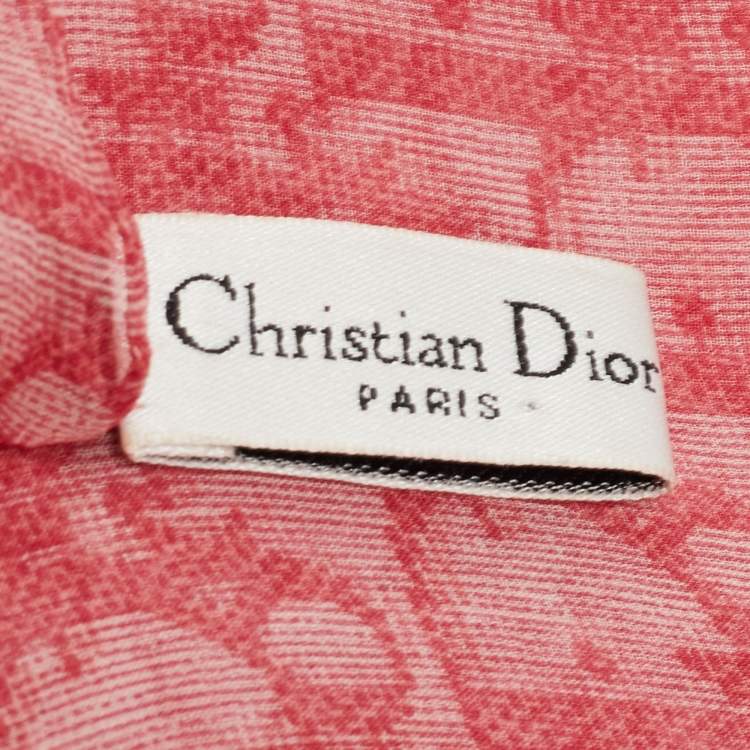 Pre Owned Dior Pink Monogram Silk Scarf