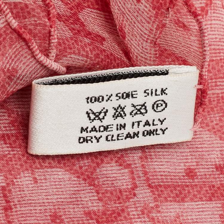 Pre Owned Dior Pink Monogram Silk Scarf