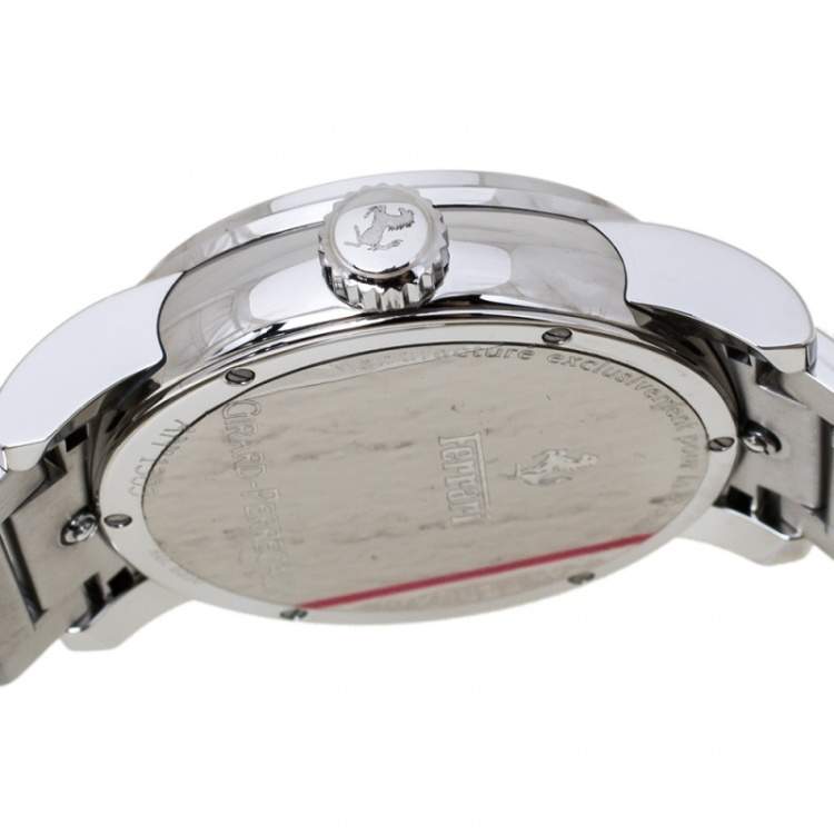 Pre Owned Girard Perragaux Carbon Fiber Stainless Steel Ferrari 8030 Men's Wristwatch 38 mm