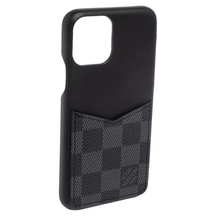 مملوكة مسبقًا Louis Vuitton Black/Graphite Leather And Canvas 11 Pro Bumper Case