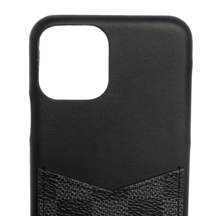 مملوكة مسبقًا Louis Vuitton Black/Graphite Leather And Canvas 11 Pro Bumper Case