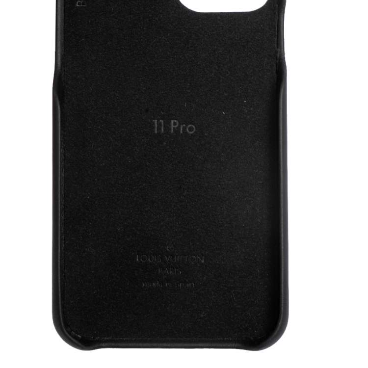 مملوكة مسبقًا Louis Vuitton Black/Graphite Leather And Canvas 11 Pro Bumper Case