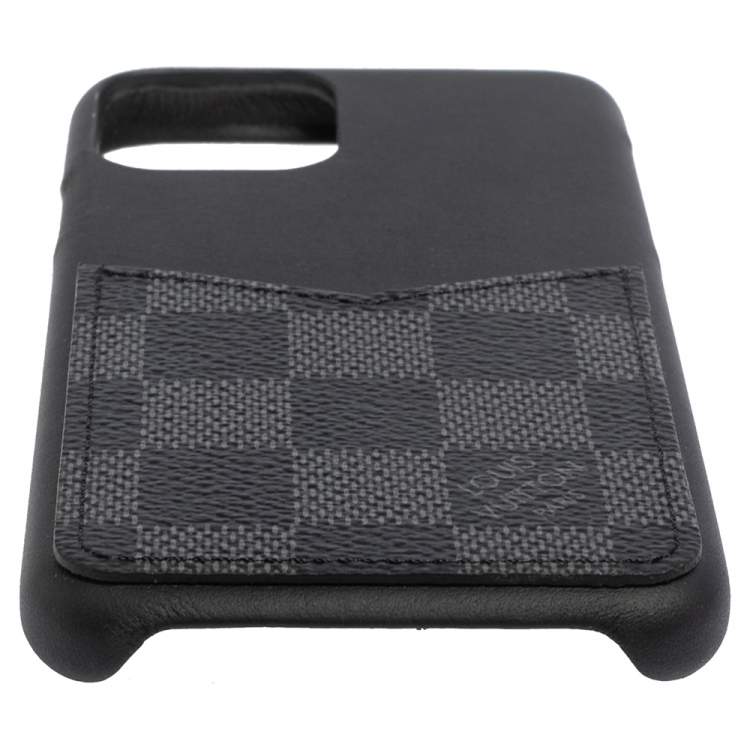 مملوكة مسبقًا Louis Vuitton Black/Graphite Leather And Canvas 11 Pro Bumper Case