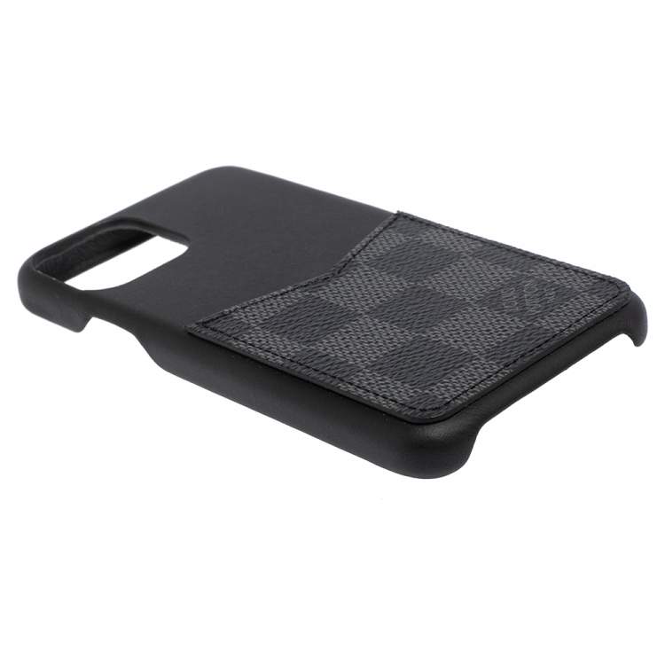 مملوكة مسبقًا Louis Vuitton Black/Graphite Leather And Canvas 11 Pro Bumper Case