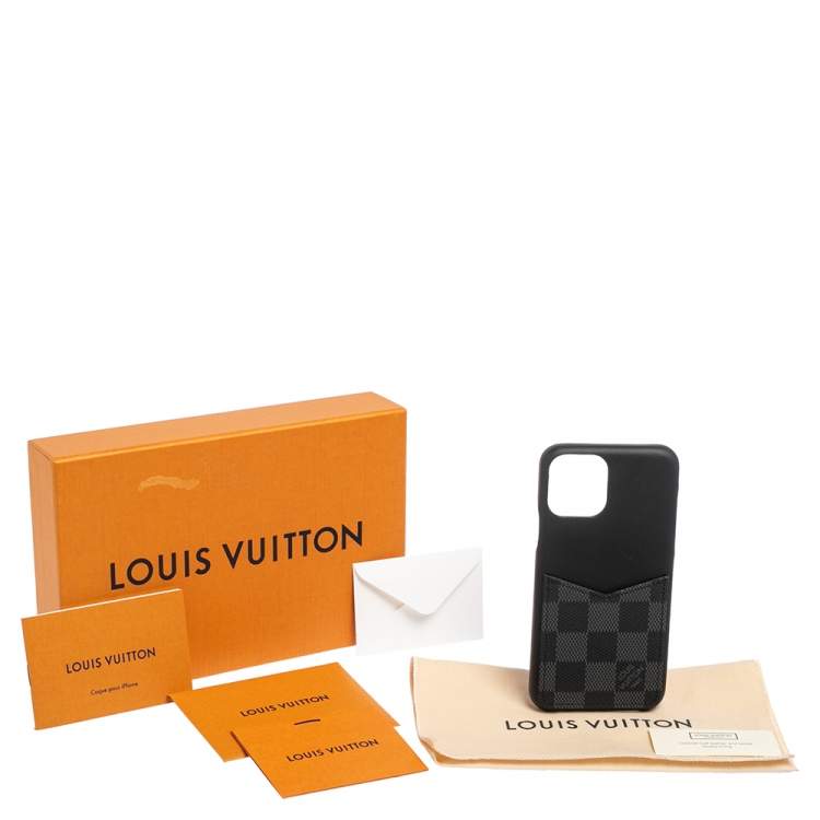 مملوكة مسبقًا Louis Vuitton Black/Graphite Leather And Canvas 11 Pro Bumper Case