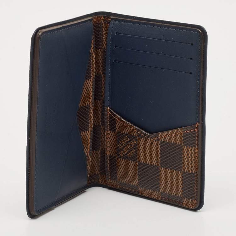 Pre Owned Louis Vuitton Blue Damier Ebene Canvas Pocket Organizer