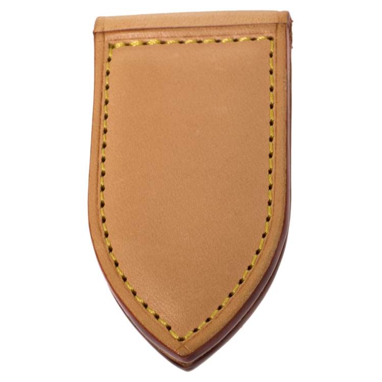Pre Owned Louis Vuitton Beige Vachetta Leather Money Clip