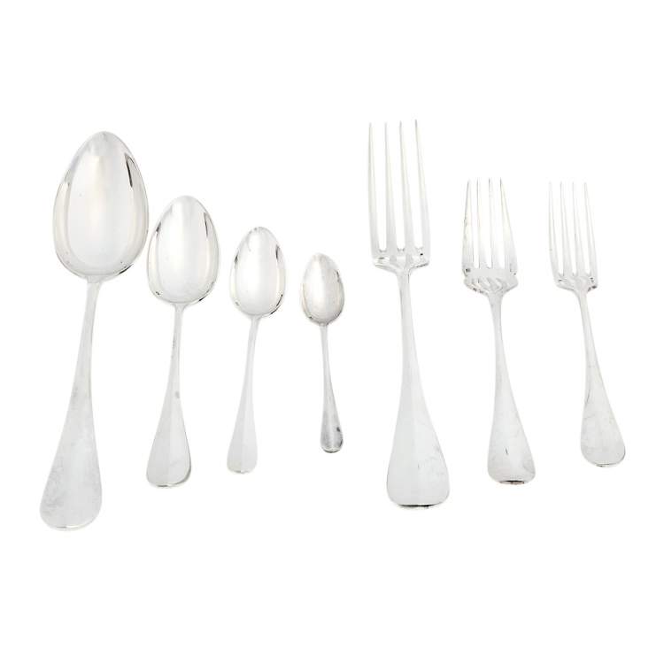 Pre Owned Christofle Fidelio Silver Plated Flatware 130 Pieces Dinner Set
