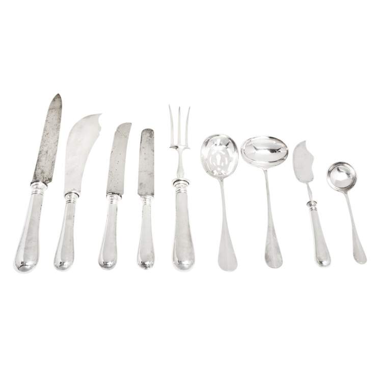 Pre Owned Christofle Fidelio Silver Plated Flatware 130 Pieces Dinner Set