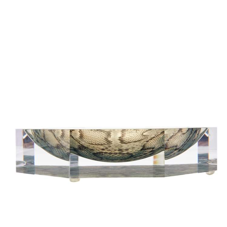 Pre Owned Alexandra von Furstenberg Snakeskin Print Nut n Bowl L