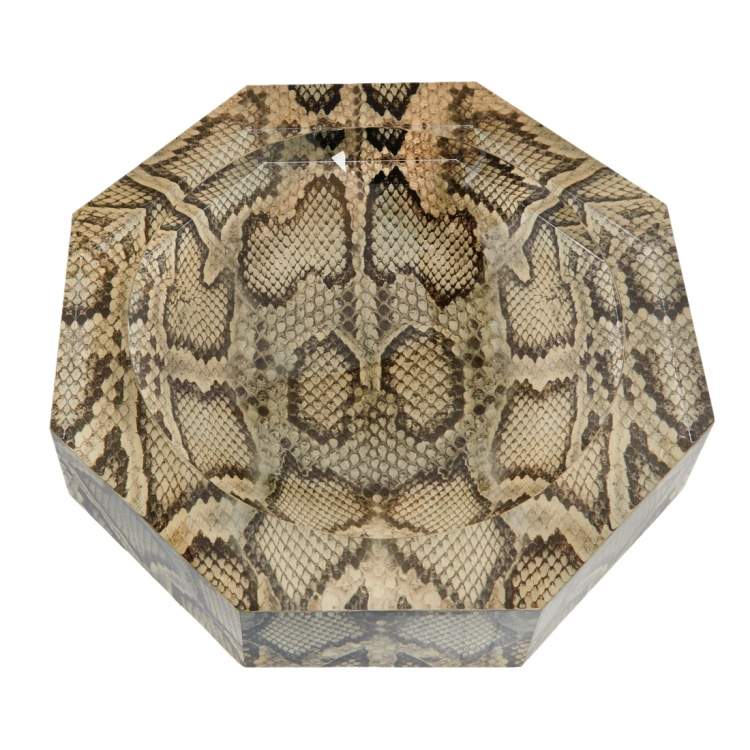 Pre Owned Alexandra von Furstenberg Snakeskin Print Nut n Bowl L