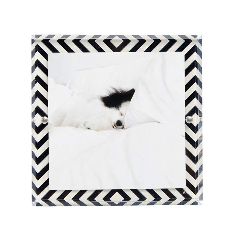 Pre Owned Alexandra von Furstenberg Monochrome Snap Picture Frame 5"x5"