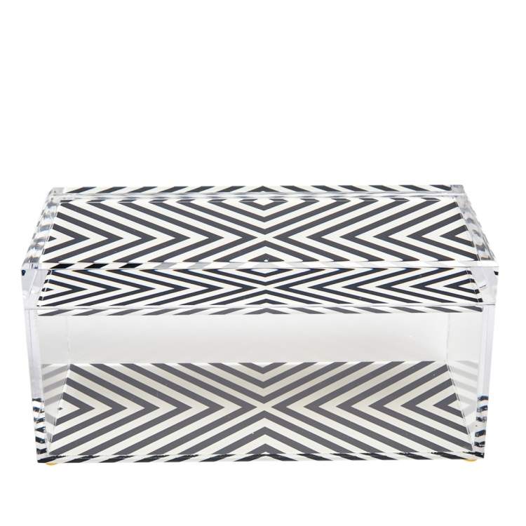 Pre Owned Alexandra von Furstenberg Monochrome X Print Treasure Box L