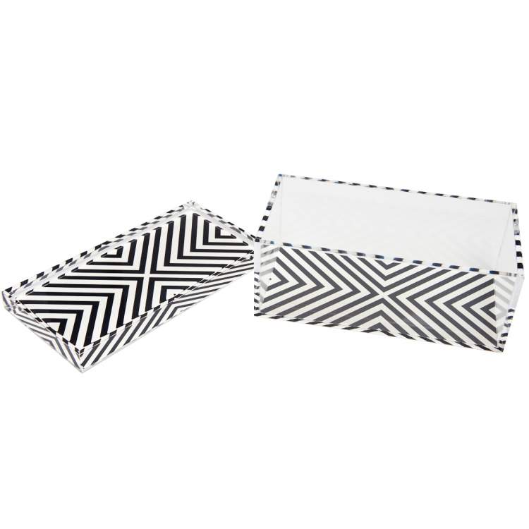 Pre Owned Alexandra von Furstenberg Monochrome X Print Treasure Box L
