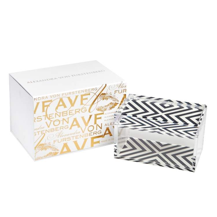 Pre Owned Alexandra von Furstenberg Monochrome X Print Treasure Box S
