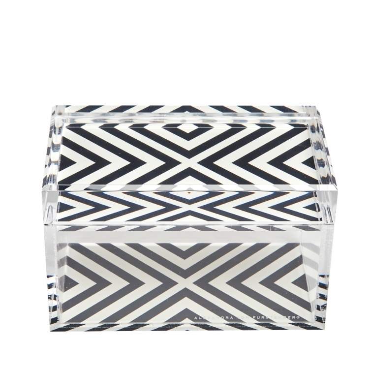 Pre Owned Alexandra von Furstenberg Monochrome X Print Treasure Box S