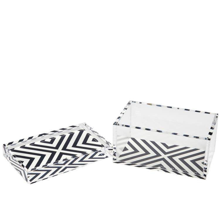 Pre Owned Alexandra von Furstenberg Monochrome X Print Treasure Box S