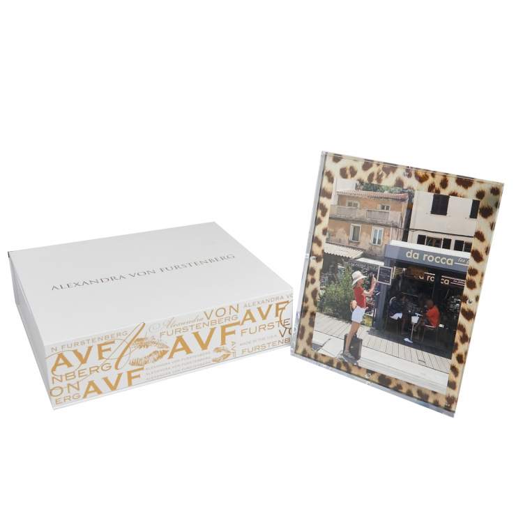 Pre Owned Alexandra von Furstenberg Leopard Print Snap Picture Frame 8"x10"