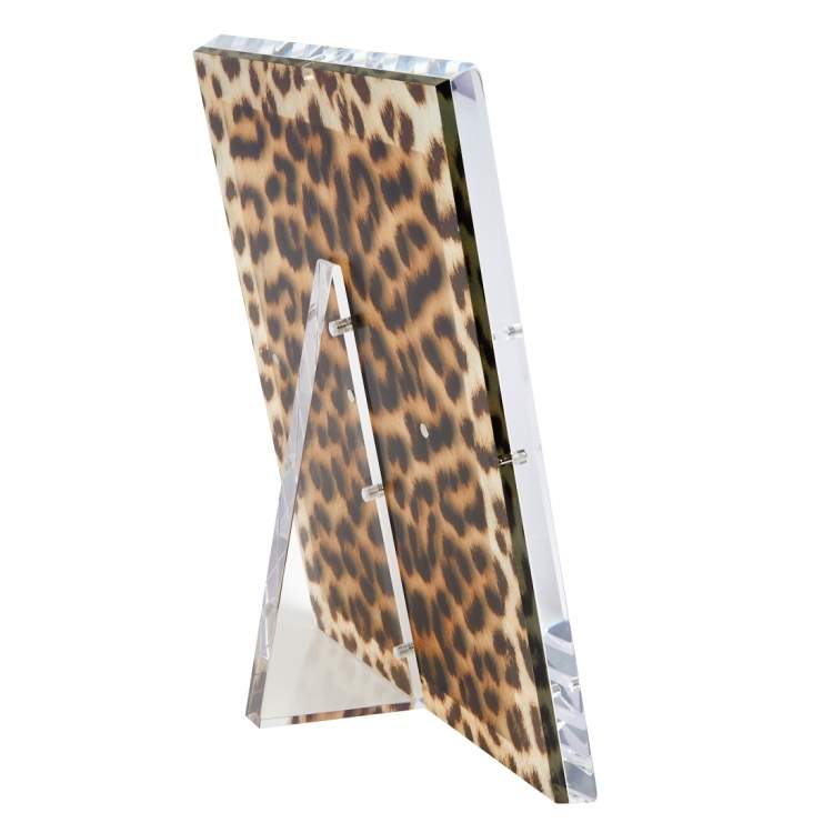 Pre Owned Alexandra von Furstenberg Leopard Print Snap Picture Frame 8"x10"