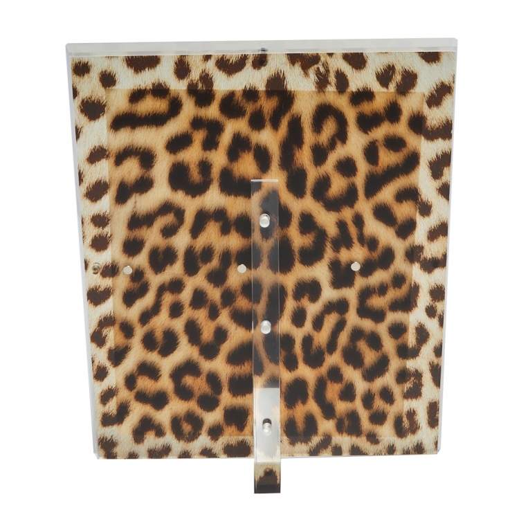 Pre Owned Alexandra von Furstenberg Leopard Print Snap Picture Frame 8"x10"