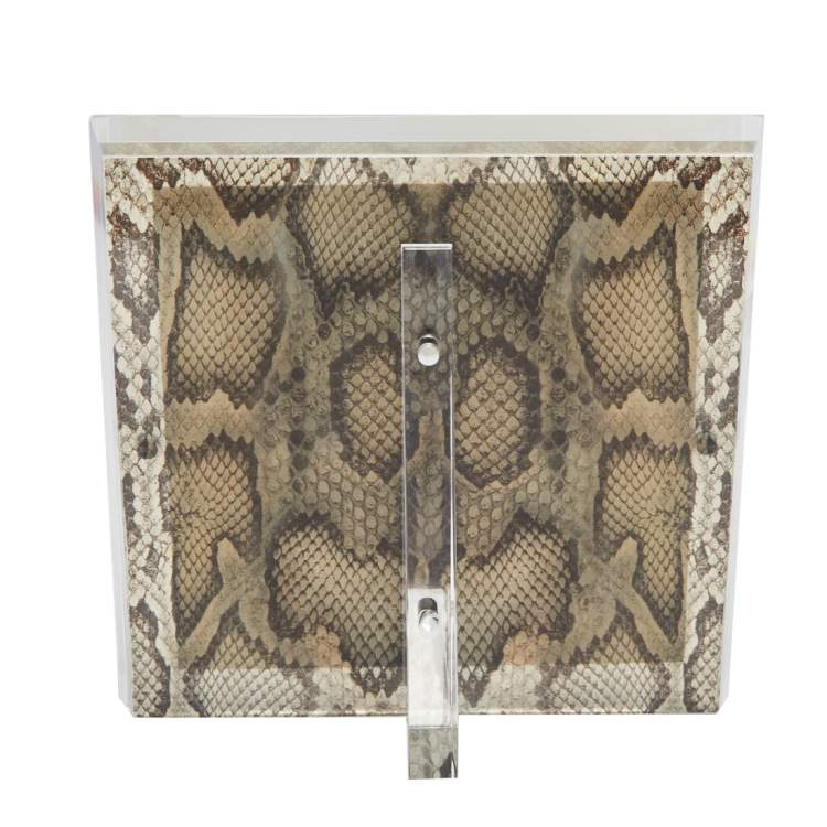 Pre Owned Alexandra von Furstenberg Snakeskin Print Snap Picture Frame 5"x5"
