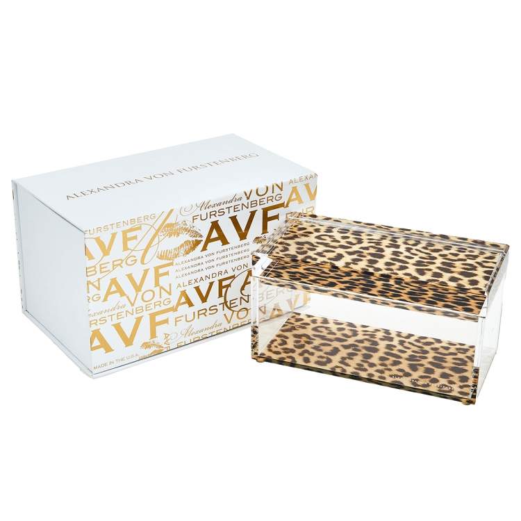 Pre Owned Alexandra von Furstenberg Leopard Print Treasure Box M