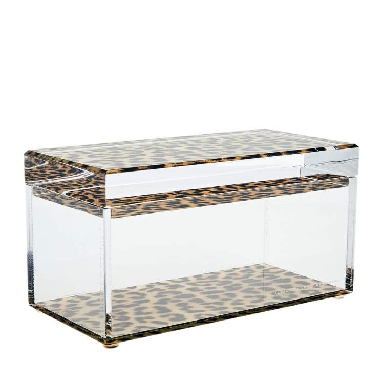 Pre Owned Alexandra von Furstenberg Leopard Print Treasure Box M
