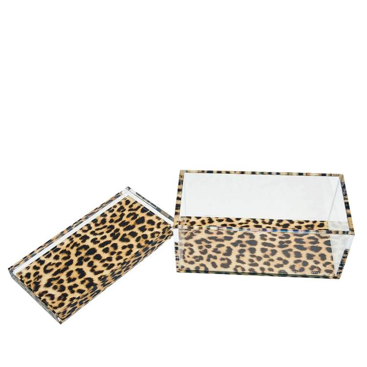 Pre Owned Alexandra von Furstenberg Leopard Print Treasure Box M