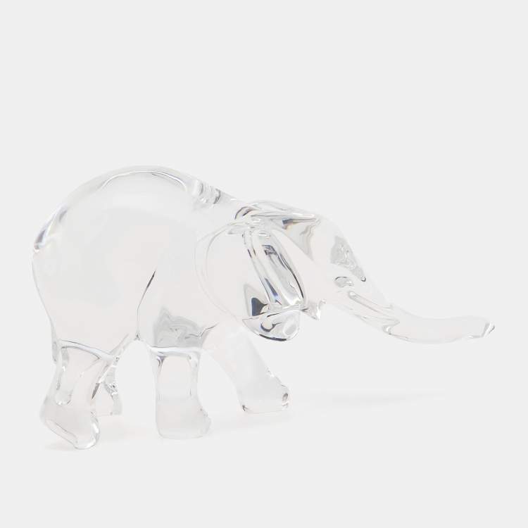 Pre Owned Baccarat Crystal Elephant Home Decor