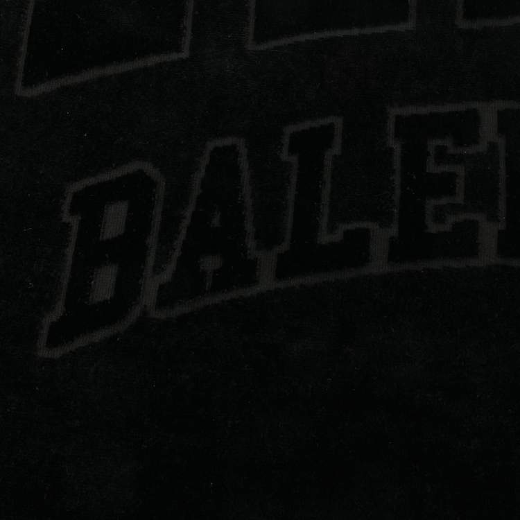 Pre Owned Balenciaga Black Terry Cotton Paris Towel 