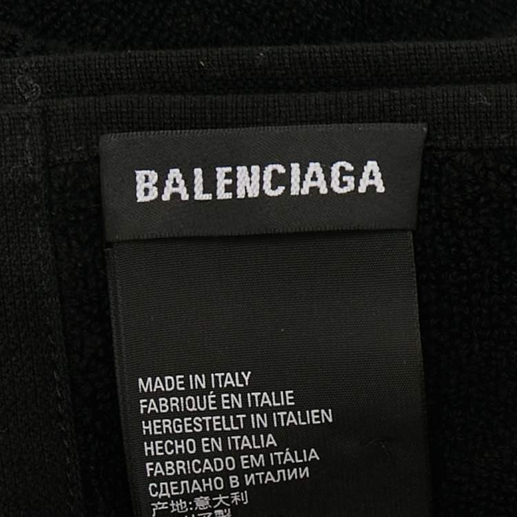 Pre Owned Balenciaga Black Terry Cotton Paris Towel 