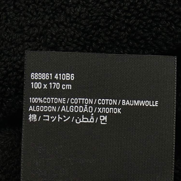 Pre Owned Balenciaga Black Terry Cotton Paris Towel 