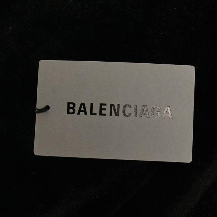 Pre Owned Balenciaga Black Terry Cotton Paris Towel 