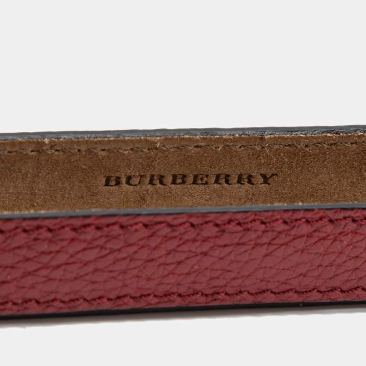 Pre Owned Burberry Parade Red Leather Case & Dice Set