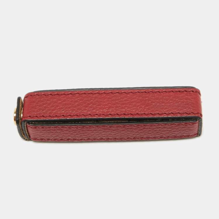 Pre Owned Burberry Red Leather Case & Dice Set