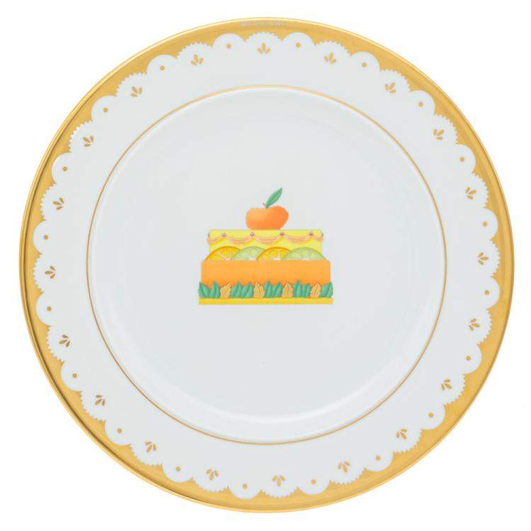 Pre Owned Bvlgari Porcelain Dessert Plate Set