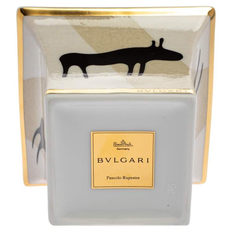 Pre Owned Bvlgari X Rosenthal Pascolo Rupestre Square Candle Holder