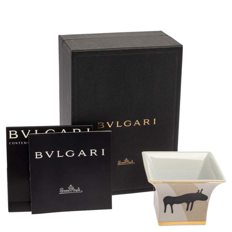 Pre Owned Bvlgari X Rosenthal Pascolo Rupestre Square Candle Holder