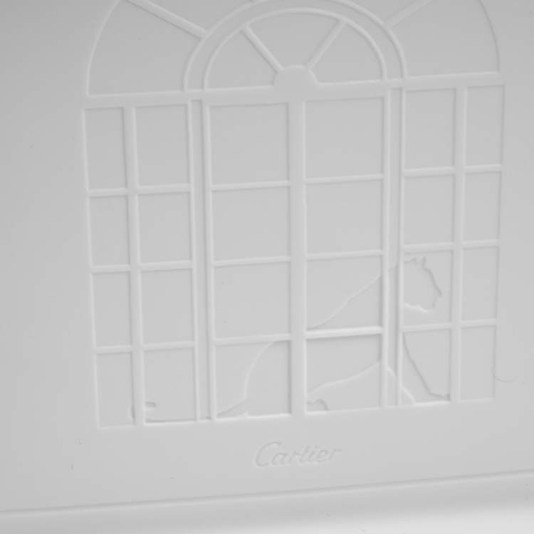 Pre Owned Cartier White/Gold Porcelain Serving Tray