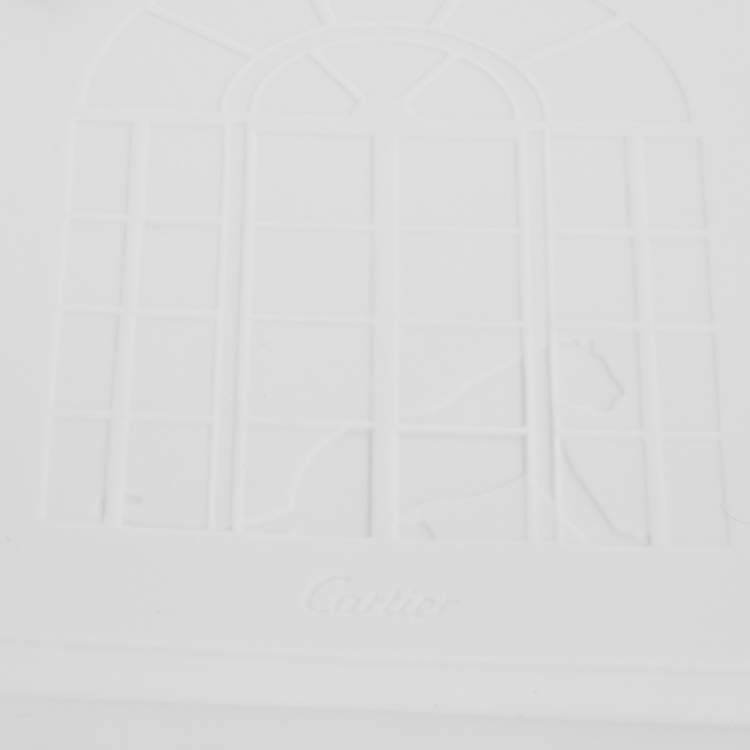 Pre Owned Cartier White/Gold Porcelain Serving Tray