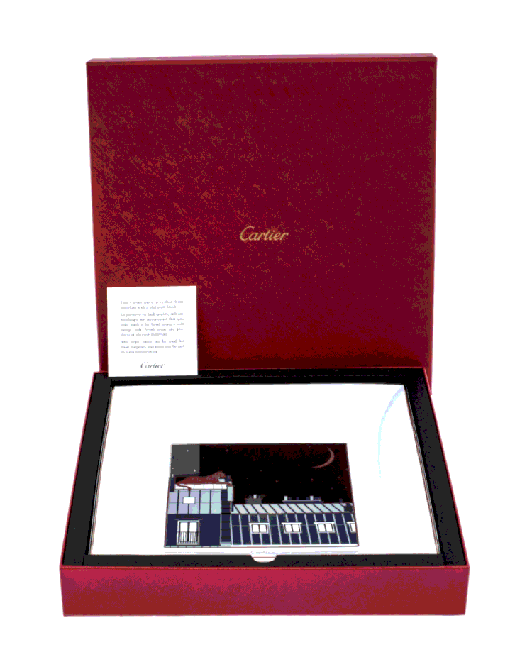 Pre Owned Cartier Panthere Porcelain Ashtray Plate