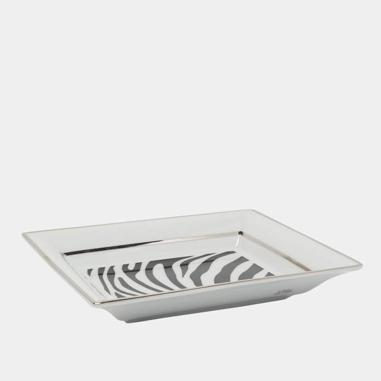 Pre Owned Cartier Porcelain Zebra Trinket Tray