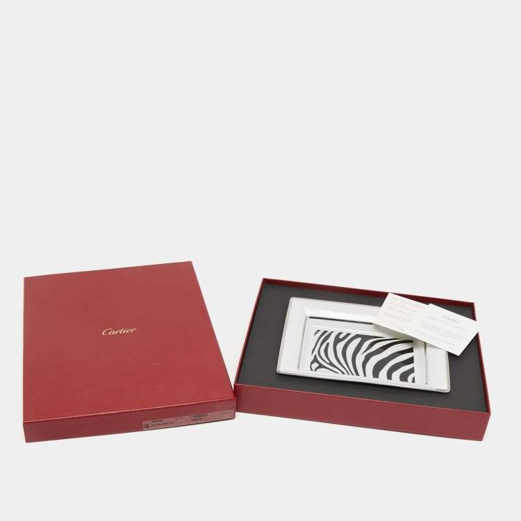 Pre Owned Cartier Porcelain Zebra Trinket Tray