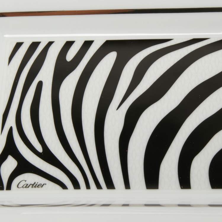 Pre Owned Cartier Porcelain Zebra Trinket Tray