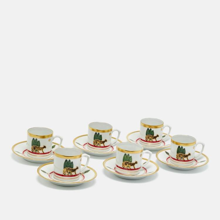 Pre Owned Cartier La Maison de Louis Cartier Limoges Tea Cup and Saucer Set of 6