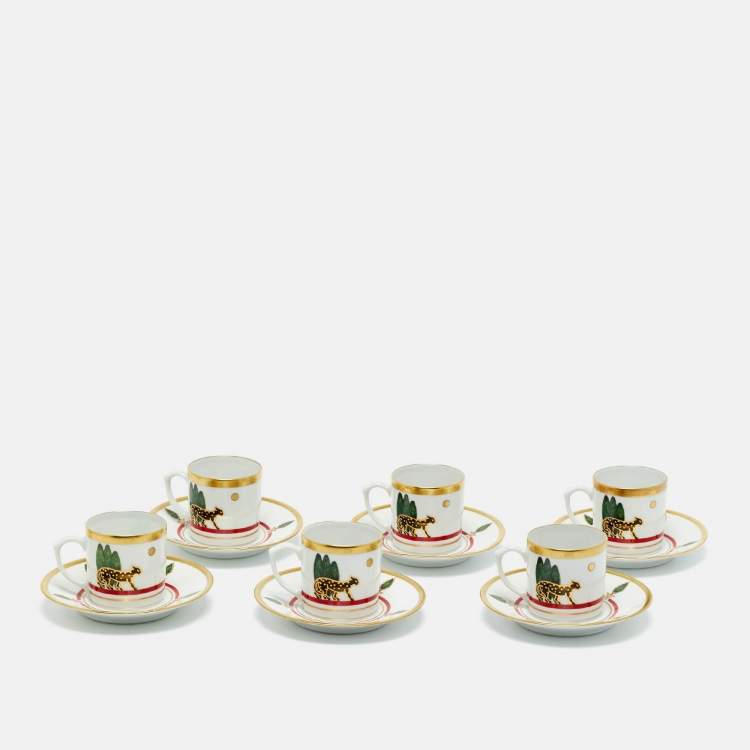 Pre Owned Cartier La Maison de Louis Cartier Limoges Tea Cup and Saucer Set of 6