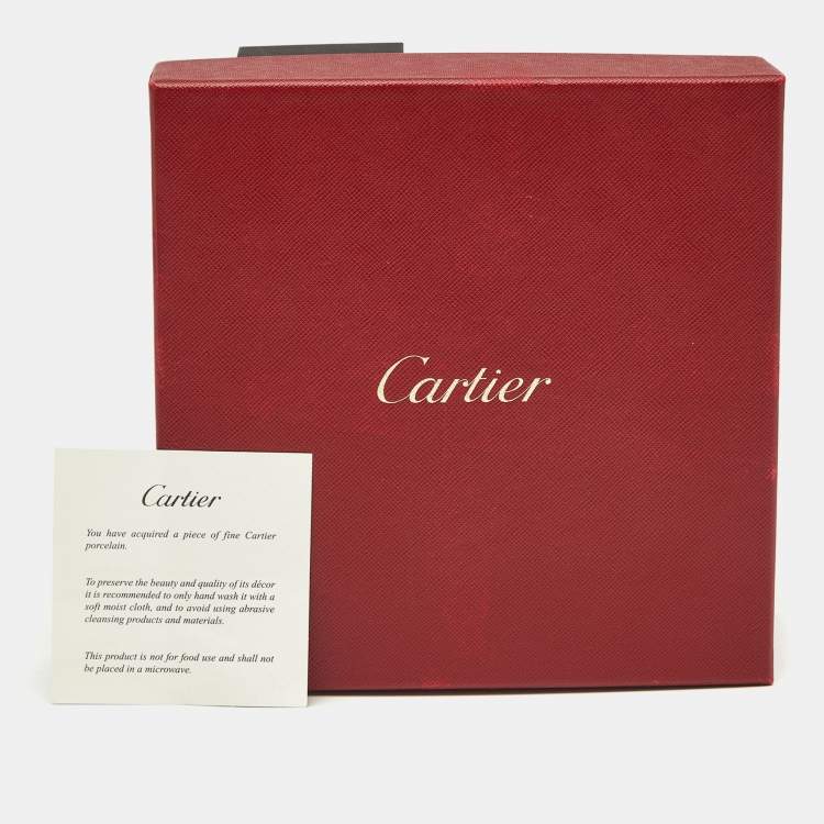 Pre Owned Cartier Savannah Panthere Porcelain Change Tray