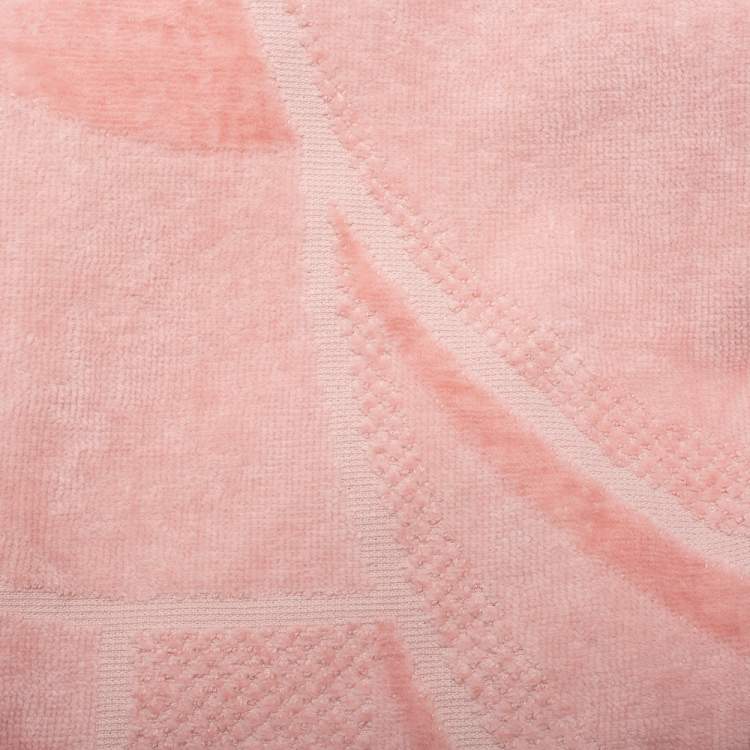 Pre Owned Chanel Pink Camelia CC Logo Beach Cotton Towel 