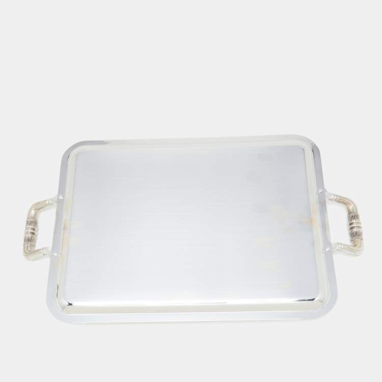 Pre Owned Christofle Malmaison Silver Plated Rectangular Tray