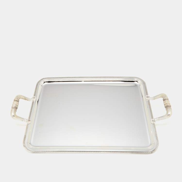 Pre Owned Christofle Malmaison Silver Plated Rectangular Tray